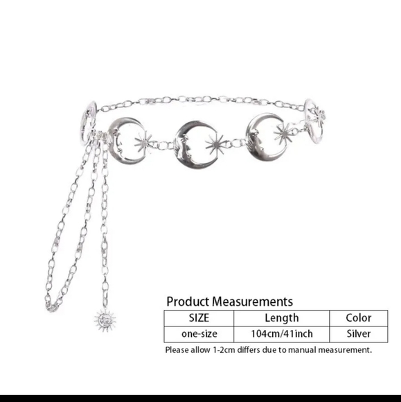 Moon & Stars Silver Chain Belt - Picture 3 of 16